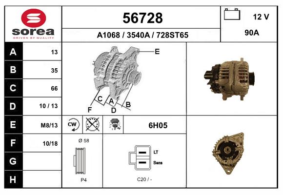 Generator / Alternator 56728 EAI