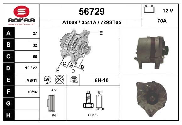 Generator / Alternator 56729 EAI