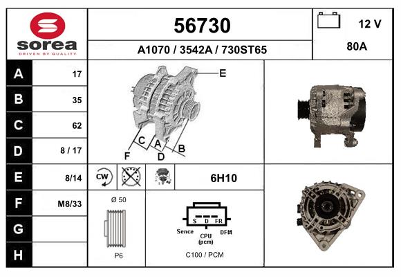 Generator / Alternator 56730 EAI