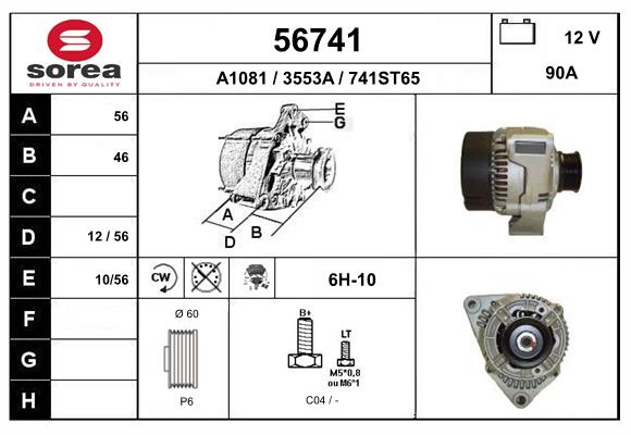 Generator / Alternator 56741 EAI