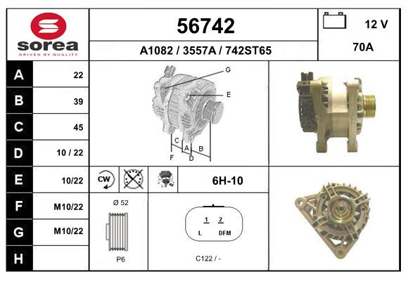 Generator / Alternator 56742 EAI