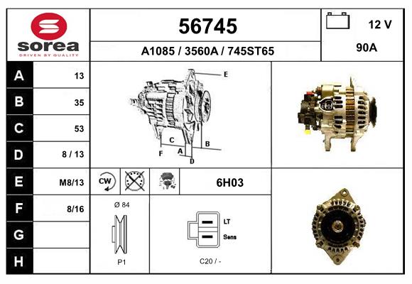 Generator / Alternator 56745 EAI