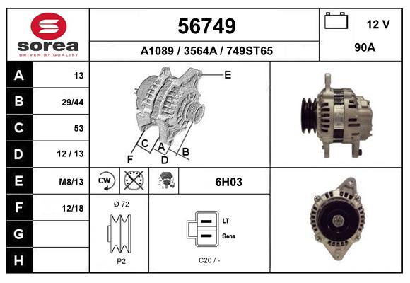 Generator / Alternator 56749 EAI