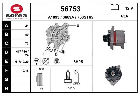 Generator / Alternator 56753 EAI