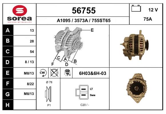 Generator / Alternator 56755 EAI