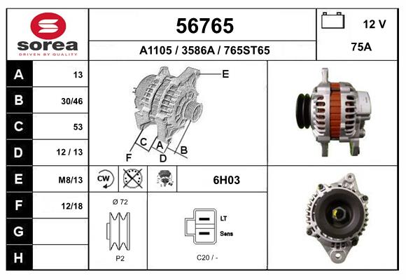 Generator / Alternator 56765 EAI