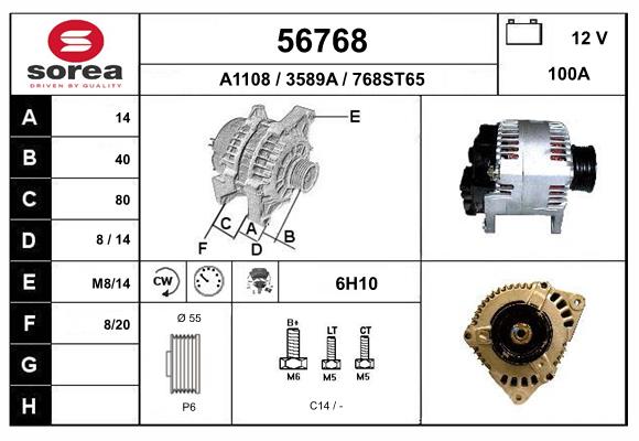 Generator / Alternator 56768 EAI