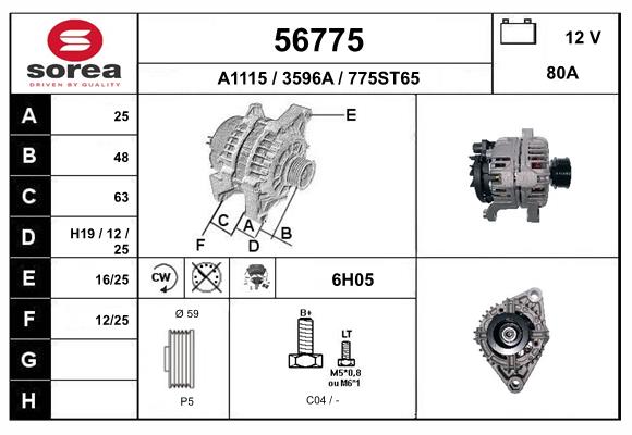 Generator / Alternator 56775 EAI