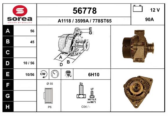 Generator / Alternator 56778 EAI
