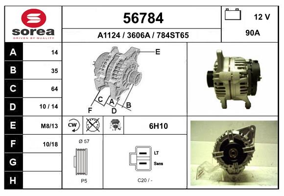 Generator / Alternator 56784 EAI