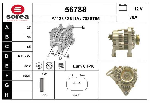 Generator / Alternator 56788 EAI