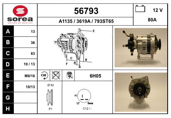 Generator / Alternator 56793 EAI