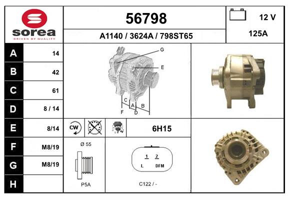 Generator / Alternator 56798 EAI