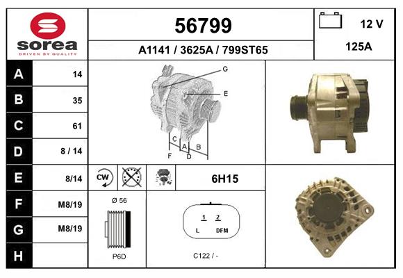 Generator / Alternator 56799 EAI