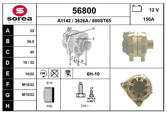 Generator / Alternator 56800 EAI