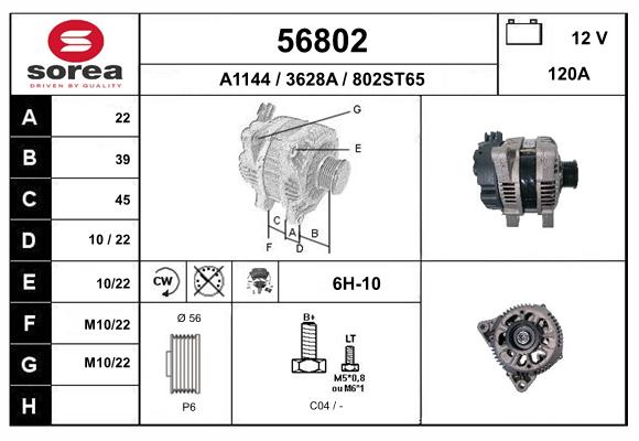 Generator / Alternator 56802 EAI