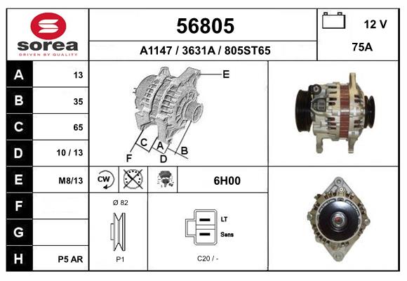 Generator / Alternator 56805 EAI