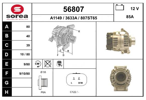 Generator / Alternator 56807 EAI