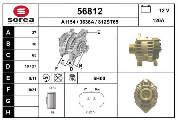 Generator / Alternator 56812 EAI