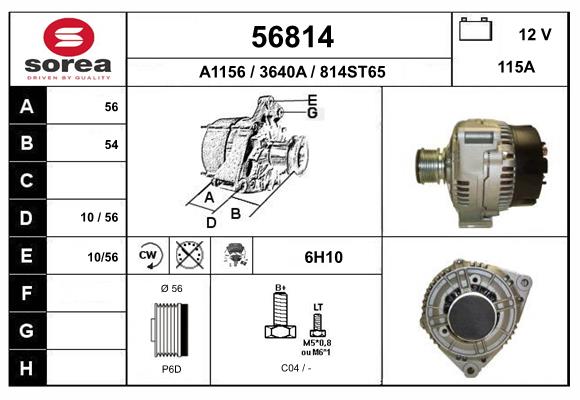 Generator / Alternator 56814 EAI
