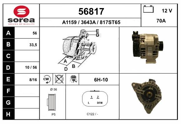 Generator / Alternator 56817 EAI