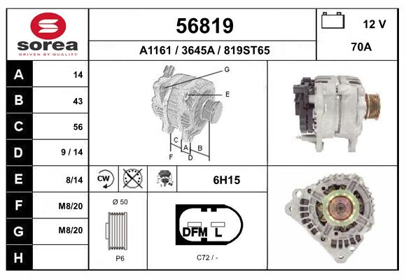 Generator / Alternator 56819 EAI