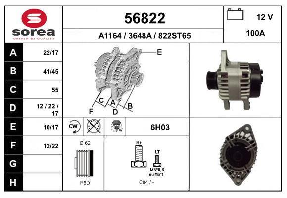 Generator / Alternator 56822 EAI