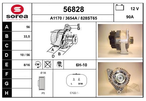Generator / Alternator 56828 EAI