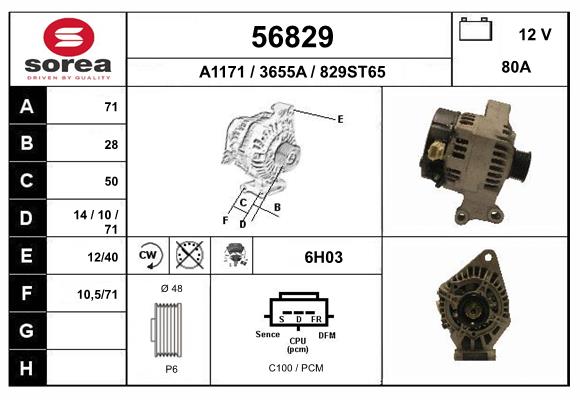 Generator / Alternator 56829 EAI