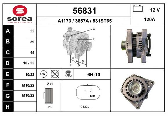 Generator / Alternator 56831 EAI