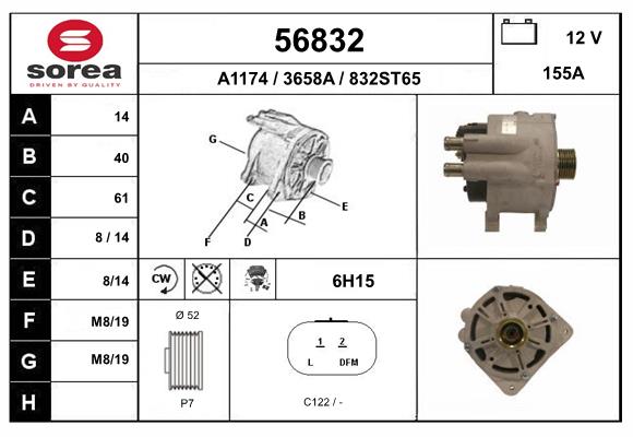 Generator / Alternator 56832 EAI