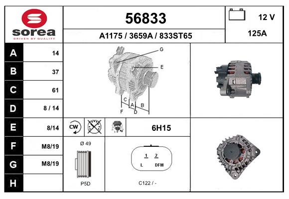 Generator / Alternator 56833 EAI