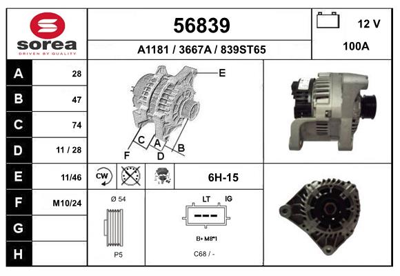 Generator / Alternator 56839 EAI