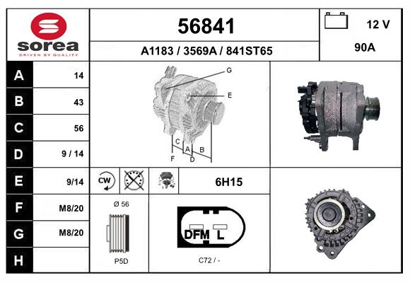 Generator / Alternator 56841 EAI