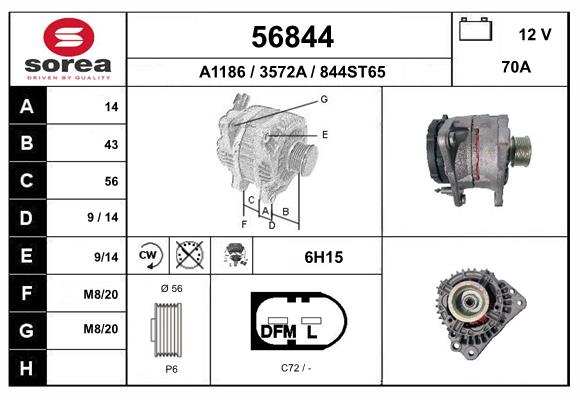 Generator / Alternator 56844 EAI