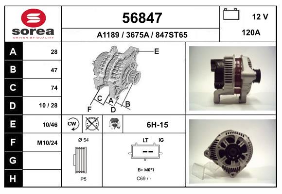 Generator / Alternator 56847 EAI