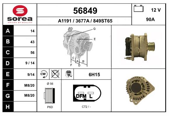 Generator / Alternator 56849 EAI