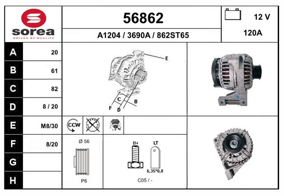 Generator / Alternator 56862 EAI