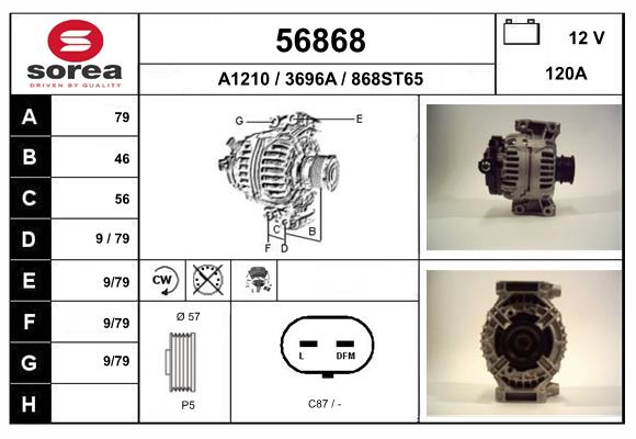 Generator / Alternator 56868 EAI