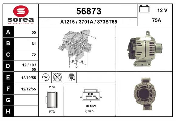 Generator / Alternator 56873 EAI