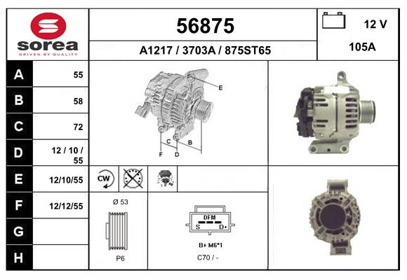 Generator / Alternator 56875 EAI