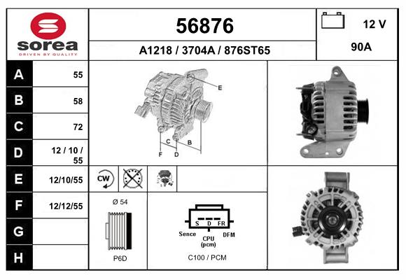 Generator / Alternator 56876 EAI