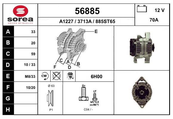 Generator / Alternator 56885 EAI