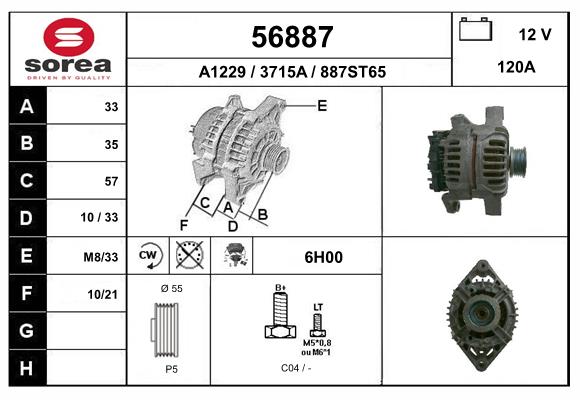 Generator / alternator 56887 EAI