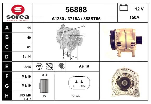 Generator / Alternator 56888 EAI