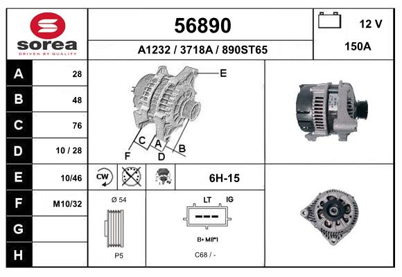Generator / Alternator 56890 EAI