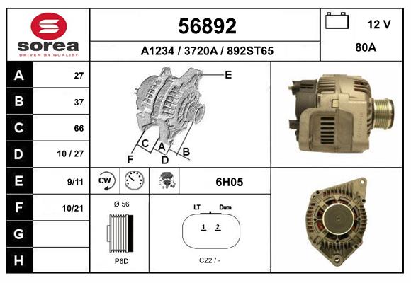 Generator / Alternator 56892 EAI