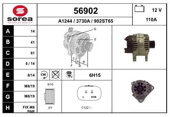 Generator / Alternator 56902 EAI