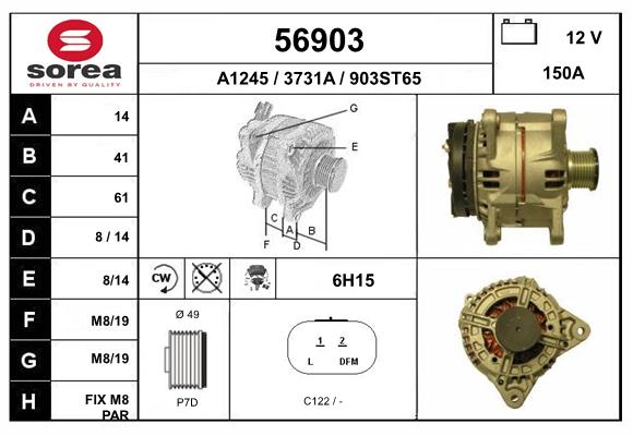 Generator / Alternator 56903 EAI