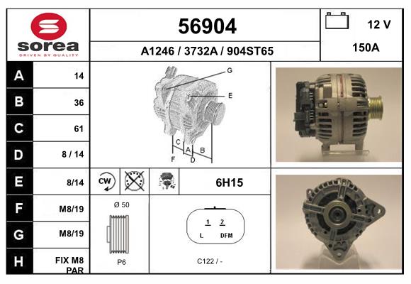 Generator / Alternator 56904 EAI
